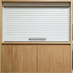 Cabinet Roll Up Tambour Door Kit Durable ABS Plastic Sliding Doors for Rv Motorhome Office Hotel Closet(60x50 cm)
