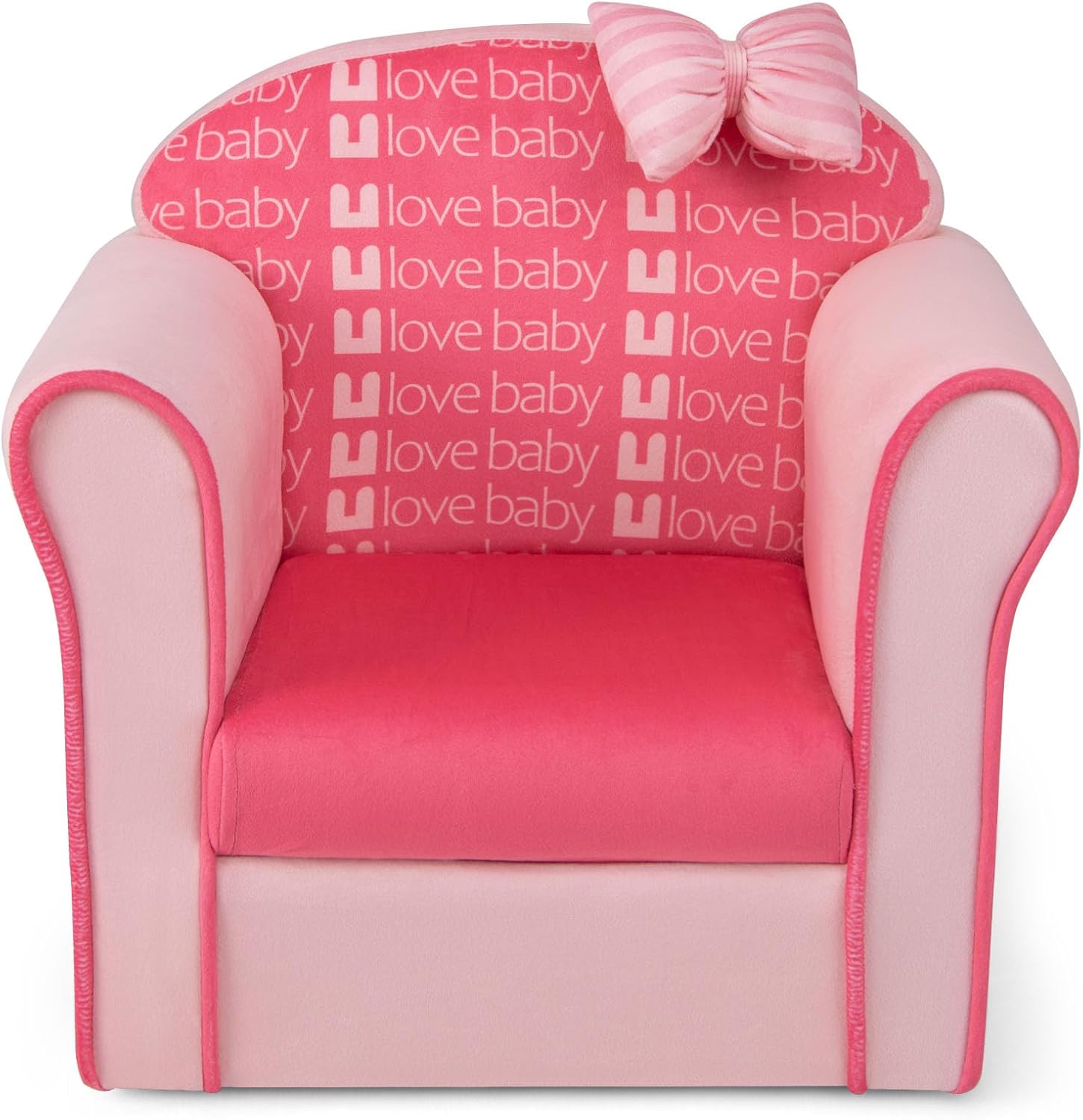 Costzon Kids Pink Couch, Children's Sofa Upholstered Armchair with Velvet Surface & High-Density Sponge, Lightweight Preschool Toddler Chair for Boys Girls, Bedroom Playroom Gift Presents