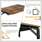 TEAMIX Wall Folding Table, Wall Mounted Floating Table Bedside Shelf for Small Space Bed Side Tray Storage, Foldable Space Saving Drop Leaf Desk for Bedroom, Living Room, Dorm 22''x15.7''(Brown)