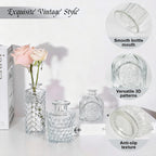 Clear Glass Bud Vase Set of 14 Pcs,Small Bud Vases in Bulk,Glass Crystal Flower Vases Table Centerpieces for Party Event Wedding Decor Baby Shower Decorations (Clear, 14 Pcs)