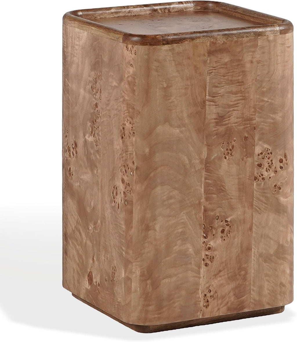 SAFAVIEH Couture Collection – Torryn Brown Burl Accent Table, Sculptural Wood Side Table, Fully Assembled (SFV5804A)