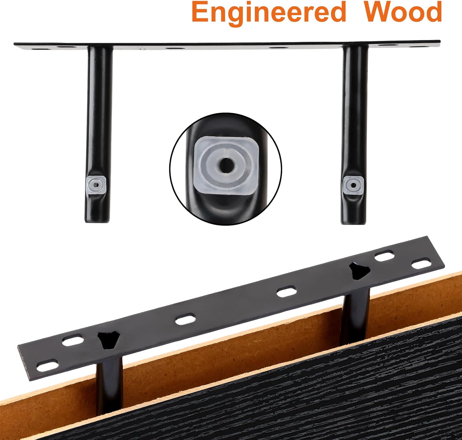 Fixwal Black Floating Shelves for Wall, Rustic Wood Shelves for Bathroom, Living Room, Bedroom and Kitchen, Wall Shelves for Storage, Books, Room Decor (Set of 4, 15.7 Inch)