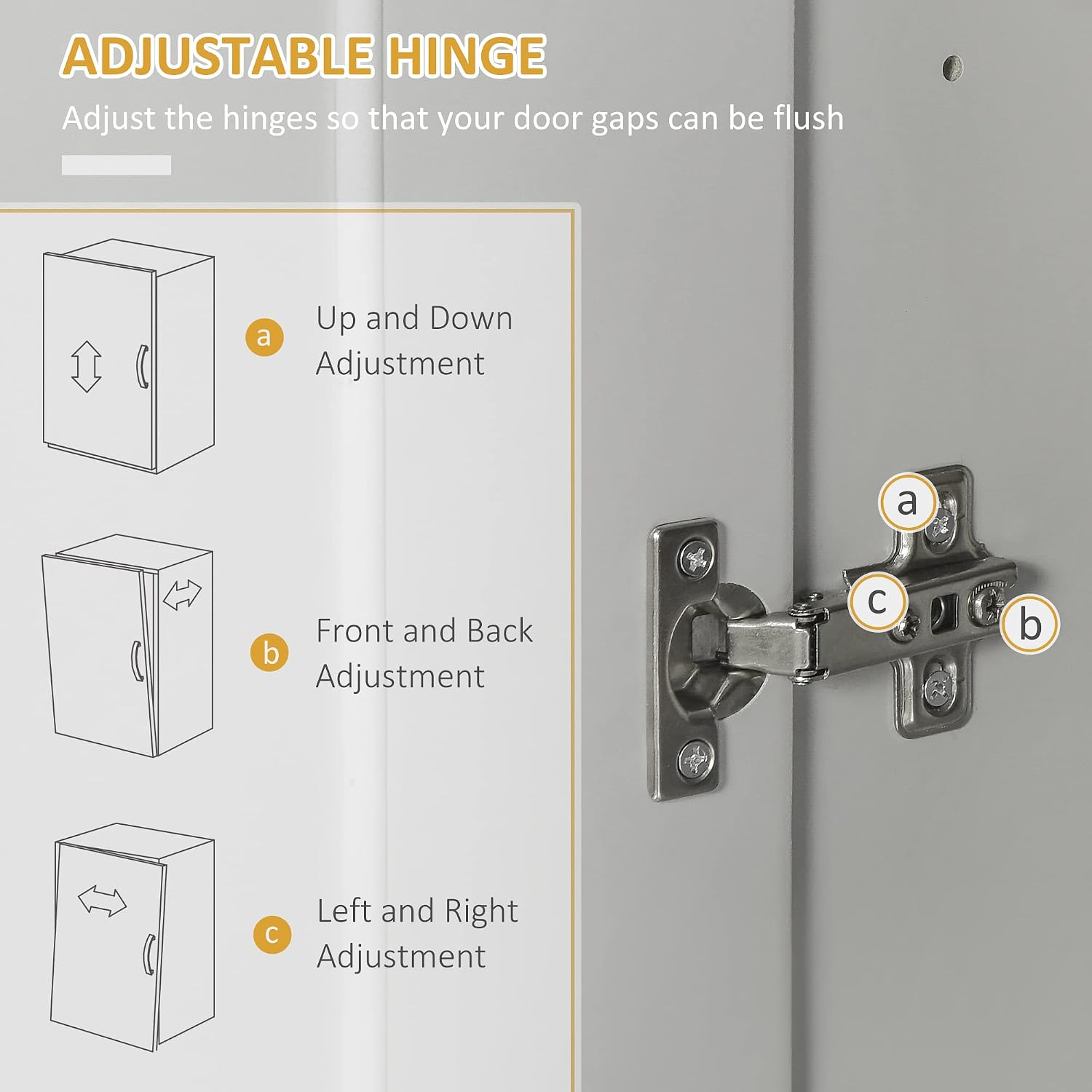 Modern Kitchen Pantry Freestanding Cabinet Cupboard with Doors and Drawer, Adjustable Shelving, Grey,15.75 * 30 * 72
