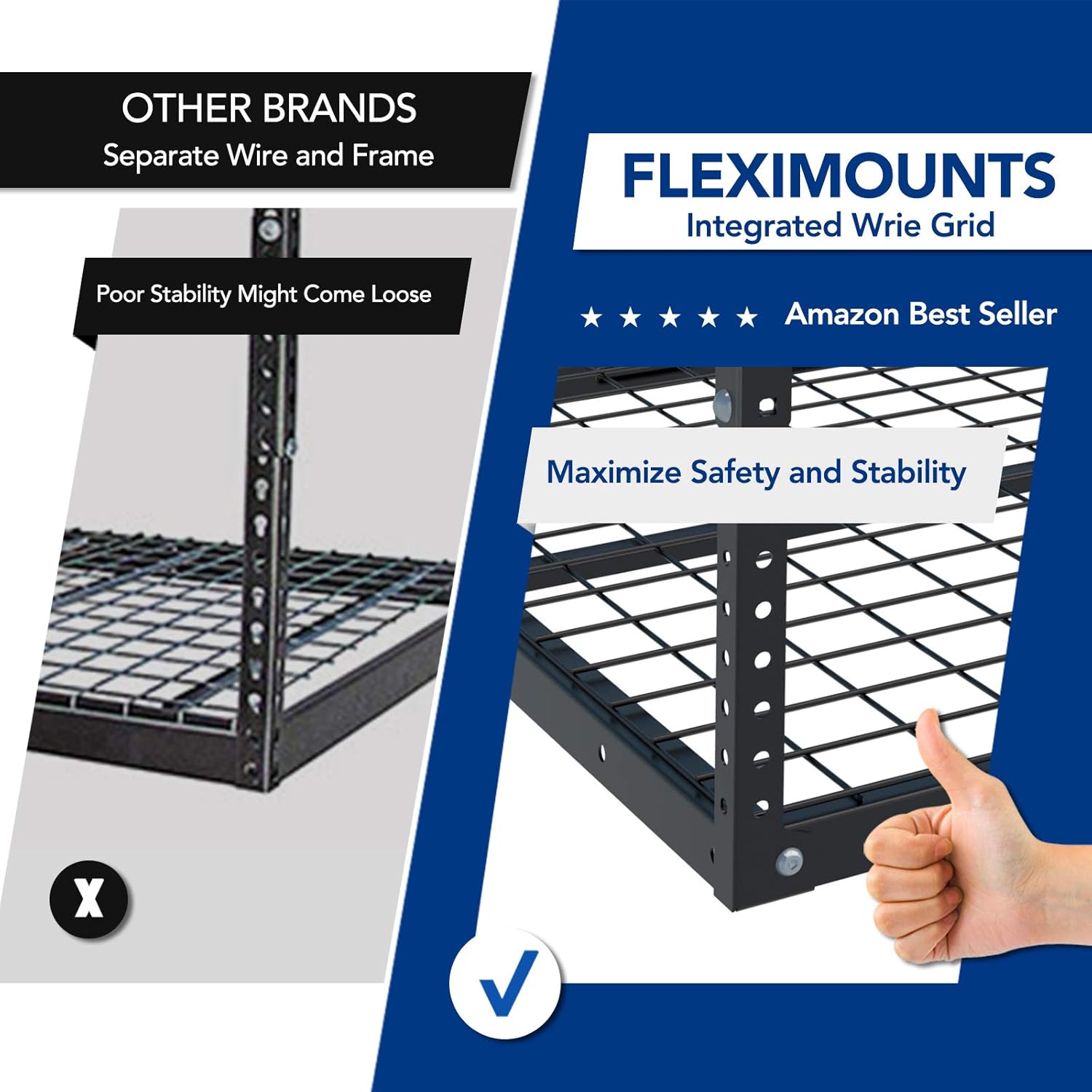 FLEXIMOUNTS 2 Pack 4x6 Overhead Garage Storage Adjustable Ceiling Rack 72" Length x 48" Width x 40" Height, 450lbs Weight Capacity, Black, Classic Series