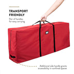 ZOBER 600D Oxford Fabric Large Christmas Tree Storage Bag - Fits 9 Ft Artificial Trees - Tear Proof Waterproof Christmas Tree Bag For Storage Box For Xmas - Strong, Durable Handles - Card Slot - Red