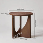 Solid Wood Side Table, 19.68" Rustic End Table for Living Room, Natural Wooden Accent Table, Small Round Corner Nightstand for Couch, Bedroom, Balcony, Walnut