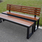 Patio Benches for Outdoors Outdoor Park Chair Solid Wood Backrest Square Leisure Bench Plastic Playground Community Indoor Rest Garden Benches for Outdoors