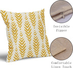 Sweetshow Yellow Boho Pillow Covers 18x18 Set of 2 Bohemian Ethnic Geometric Herringbone Print Decorative Throw Pillows Outdoor Pillowcase Square Linen Farmhouse Cushion Case Decor for Couch Sofa Bed