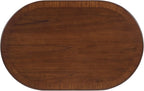 Retro Coffee Table Sets 3 s, Wood Living Room Table Set Include 44" Oval Coffee Table, Round End Table Set of 2, Walnut