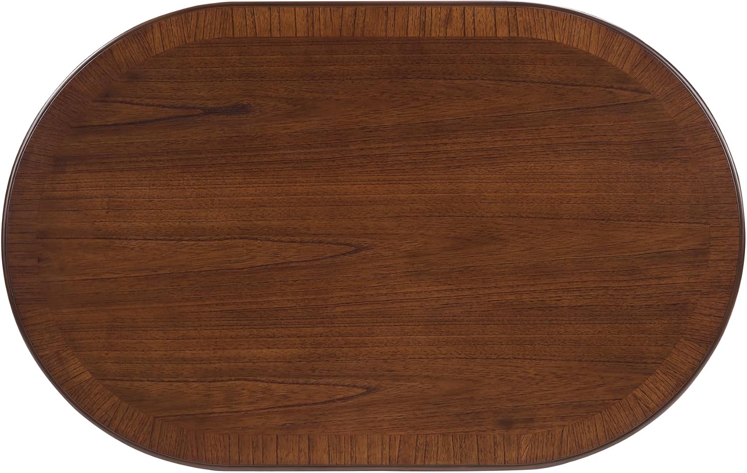 Retro Coffee Table Sets 3 s, Wood Living Room Table Set Include 44" Oval Coffee Table, Round End Table Set of 2, Walnut