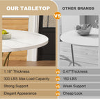 43"-59" Extendable Round Dining Table for 4-6, Modern Kitchen Table with Storage Shelf, Marble Veneer Top & Gold Metal Base Dining Room Table for Apartment