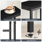 HOOBRO 55.1" Narrow Console Table with Power Outlets, 5.9" Behind Couch Table with Charging Station, Long Sofa Table, Skinny Entryway Table for Living Room, Hallway, Foyer, Black BB145UXG01