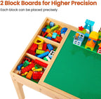 Papablic 2 in 1 Kid Activity Table with Large Storage for Older Kids Compatible with Lego Building Block for Boys Girls Birthday Day Gift