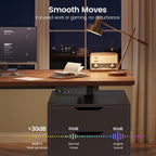 SEDETA L Shaped Electric Standing Desk with 6 Drawers, 66.9" x 57.1" Height Adjustable Stand Up Desk with Power Outlets, 3 Memory Heights, Sit Stand Computer Desk for Home Office, Black + Brown