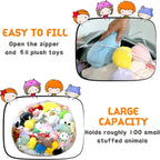 Clear Stuffed Animal Storage Bean Bag Chair Cover for Kids with Zipper | Transparent Waterparoof Wipe Clean Thicker PVC, Holds 100+ Stuffed Animals, Double Zipper for Plush Toys Storage & Organizing