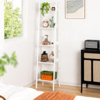 Yoobure Ladder Shelf, 5 Tier Tall Ladder Bookshelf Corner Shelf, Industrial Book Shelf Ladder Bookcase Narrow, Standing Storage Shelves Display Shelf for Bedroom Living Room Office Kitchen Bathroom