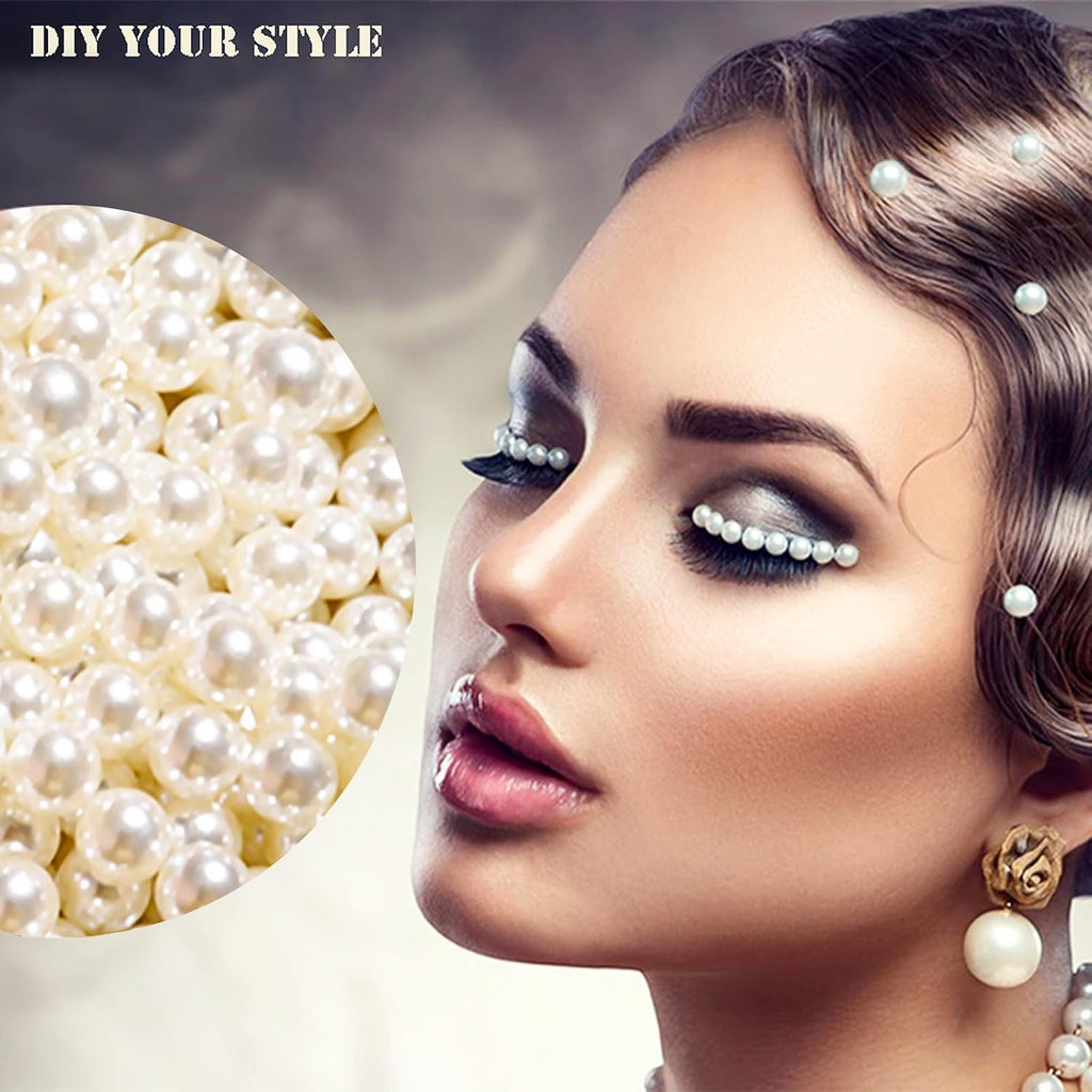 Okllen 2000 Pcs Art Faux Pearls, 8mm Undrilled Pearls, Ivory Polished Beads Loose Pearls for Crafts, Jewelry Making, Vase Fillers, Table Scatter, Wedding, Home Decoration, No Hole