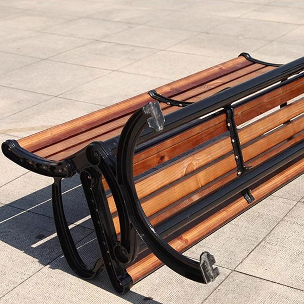 Patio Benches for Outdoors Park Chair Outdoor Bench Courtyard Double Backrest Plastic Wood Leisure Seat Iron Art Garden Benches for Outdoors