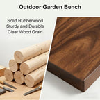 Wooden Outdoor Bench, 18in High Outdoor Garden Bench, U Shaped Legs, Suitable for Bedrooms and Dining Rooms, Load Capacity 880 Lbs(100x45x30cm/39x18x12in)