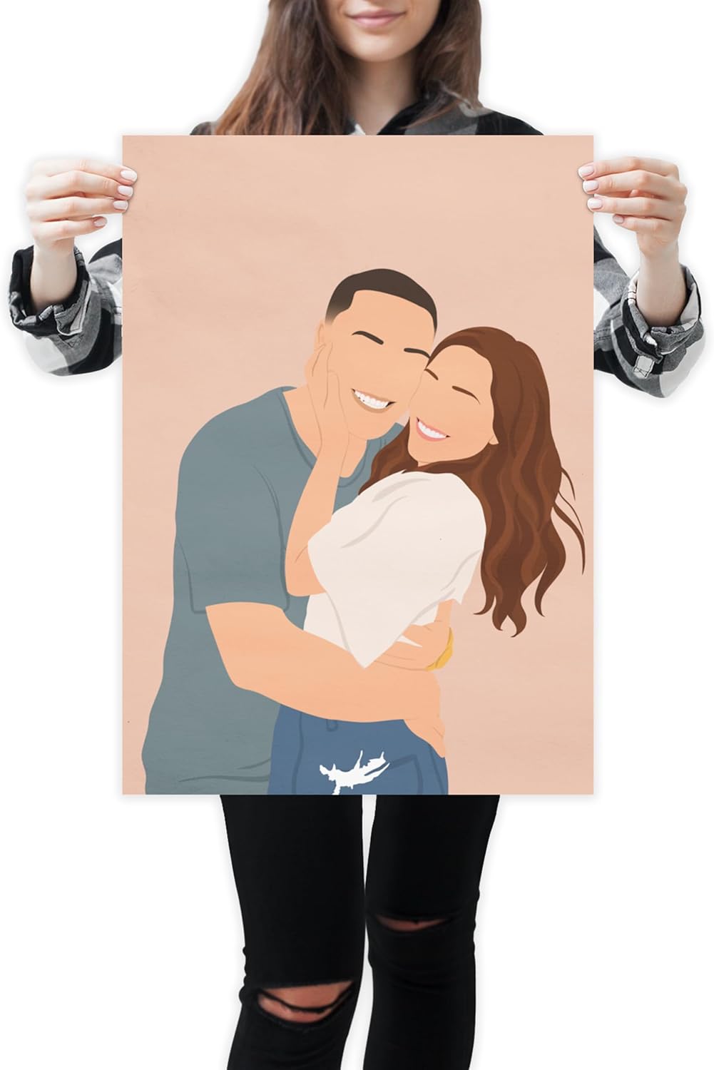 NudoHome Personalized Custom Faceless Portrait – Hand-Drawn Illustration from Your Photo | Gift for Mother’s Day, Father’s Day, Christmas, Birthdays, and Special Occasions, gift
