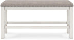 Signature Design by Ashley Robbinsdale 49" Counter Height Dining Bench, Antique White