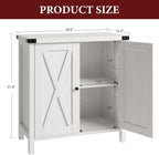 GarveeHome Small Storage Cabinet, Farmhouse Sideboard Buffet Cabinet with 2 Doors and Adjustable Shelves, Accent Entryway Console Cabinets for Living Room, Dining Room (Rustic White., 1 Pieces)