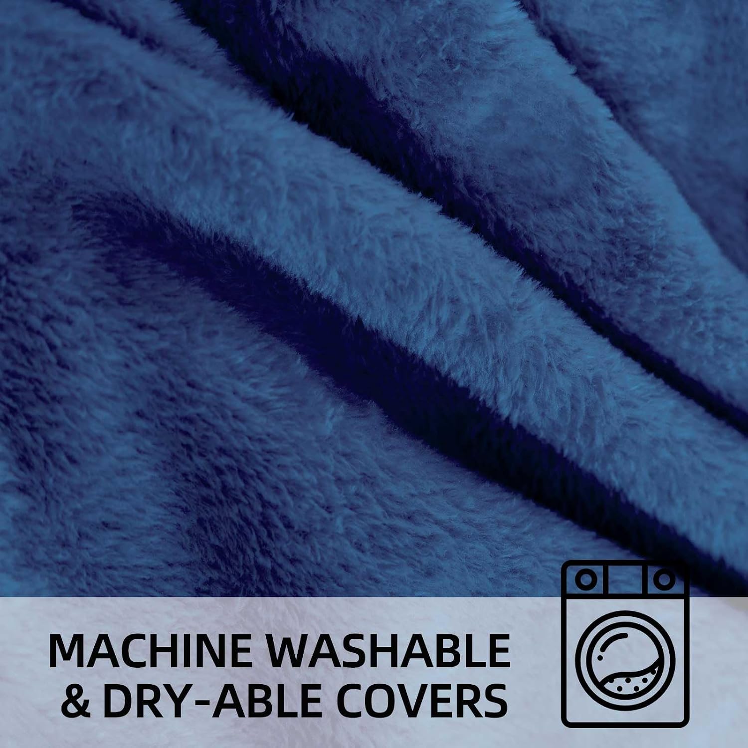 Bean Bag Chair 3Ft, Memory Foam Filled, Large Beanbag Chairs for Adults and Teens, Soft Sofa with Removable Flannel Cover, Round Couch for Living Room Bedroom College Dorm (Blue, 3FT-36×36"×24")
