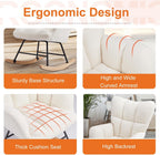 Rocking Chair, Upholstered Glider Rocker Accent Chair, Nnursery Rocking Chairs with High Backrest for Small Spaces, Indoor, Living Room, Bedroom, White