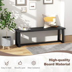 Giantex 56.5" L Wood Dining Bench, Industrial Table Bench w Metal Frame, Adjustable Footpads, 440LBS Load Capacity, Farmhouse Bench for Kitchen, Dining, Living Room, Entryway (Black, Rectangular)