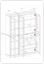 Palace Imports 100% Solid Wood 48.5" Pantry China Cabinet with Clear Glass Doors, 2-Drawers and Adjustable Shelves (Gray)