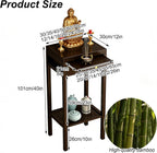 Meditation Buddhist Altar Table, Entry Console Table with Storage, Bamboo Pooja Mandir, Chinese Altar Pooja Table for Incense and Pray(30x30x101cm/12x12x40in)