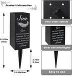 Son Cemetery Vases for Grave, Metal Cemetery Grave Flower Vase with Stake, Son Grave Cemetery Decorations, Metal Memorial Grave Markers, Graveside Decor Sign for Grave Outdoor Yard