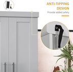 Modern Kitchen Pantry Freestanding Cabinet Cupboard with Doors and Drawer, Adjustable Shelving, Grey,15.75 * 30 * 72