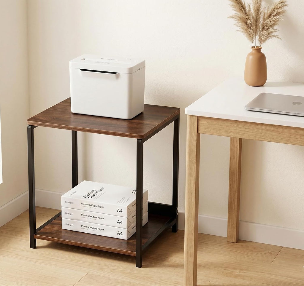 Small Side Table, End Table,Nightstand with 2-Layer Storage Shelves, Living Room, Bedroom, Stable Frame for Small Spaces.Kitchen Countertop Spice Rack,Easy Assembly, Rustic Brown.