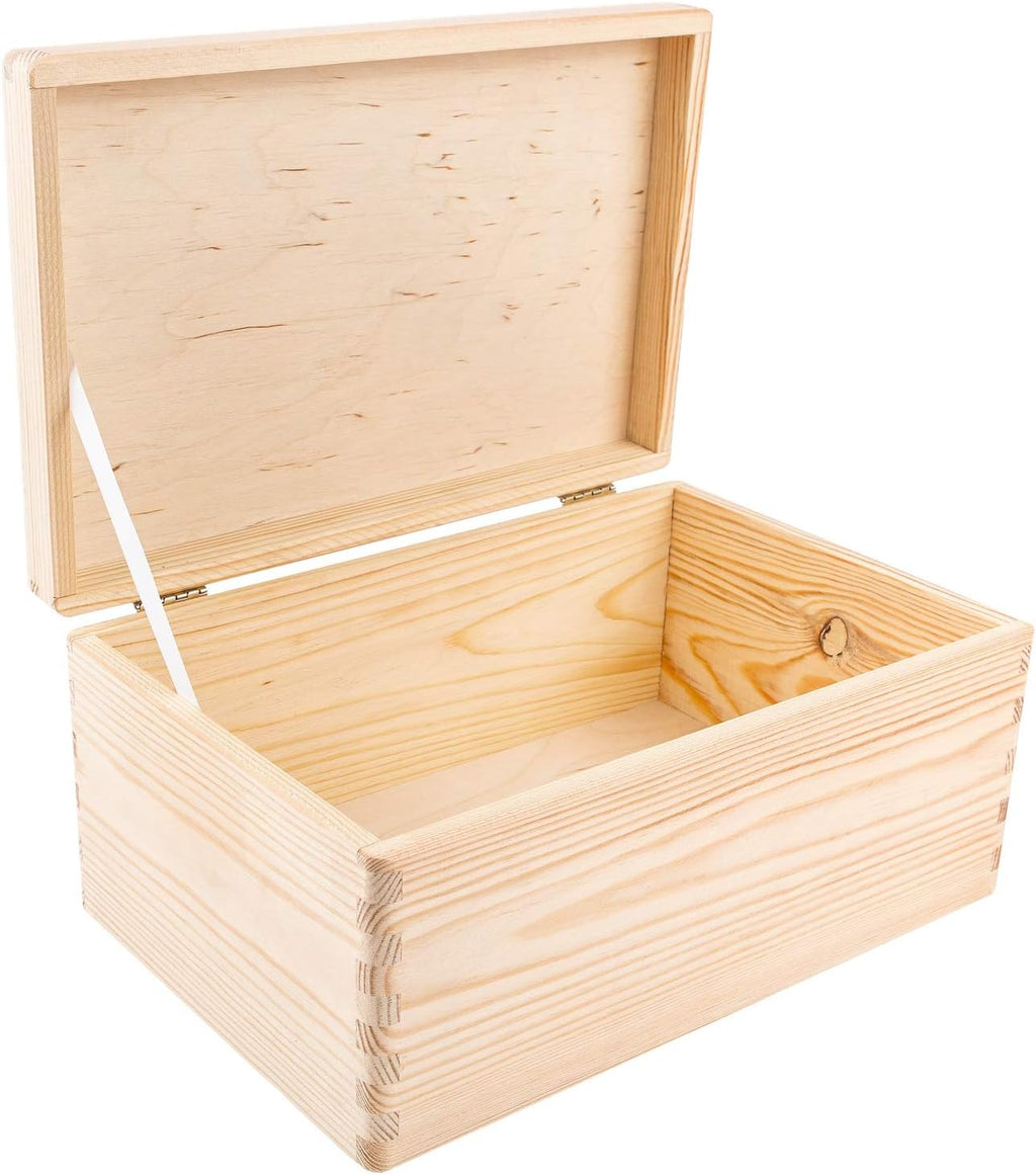Creative Deco Personalized Wooden Baby Memory Box Storage Box - Giraffe | 11.8x7.87x5.51in (+-0.5) | Hinged Lid Engraving | Unpainted Gift Box
