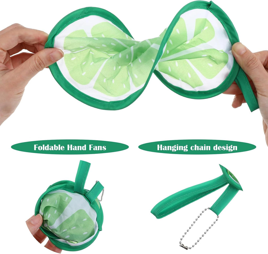 4 Pcs Foldable Round Fruit Pattern Hand Fan Cooling Folding Fan Portable Decorative Pocket Folding Hand Fans for Beach Lawn Park Festival Camping Game Party Favor, Travel, Events,Wedding