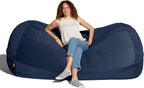 Jaxx Grand Lounger 7 Foot Bean Bag Sofa -Lush Velvet Navy