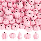 60Pack Mini Pink Resin Pumpkins for Halloween Fall Decorating | Tiny Resin Pumpkins, Halloween Fall Thanksgiving Table, DIY Crafts Vase Fillers, 60Pcs Mini Fake Artificial Pumpkins