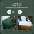 Covermates Keepsakes Christmas Tree Structured Rolling Storage Bag – Heavy-Duty Holiday Storage Container with Wheels, Padded Handles & Sturdy Inserts – Closet & Garage Organization, Green