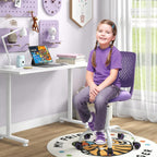 Giantex Kids Desk Chair, Adjustable Children Study Chair, Swivel Armless Mesh Task Office Chair, Computer Desk Chair with Adjustable Height & Lumbar Support (Purple)