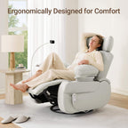 MAMAZING Lullapod Max Power Nursery Rocking Chair with Independent Recline & Footrest, Swivel Nursery Recliner Glider with Electric Adjustable Armrests, Silent Rocking, Oeko-TEX Certified