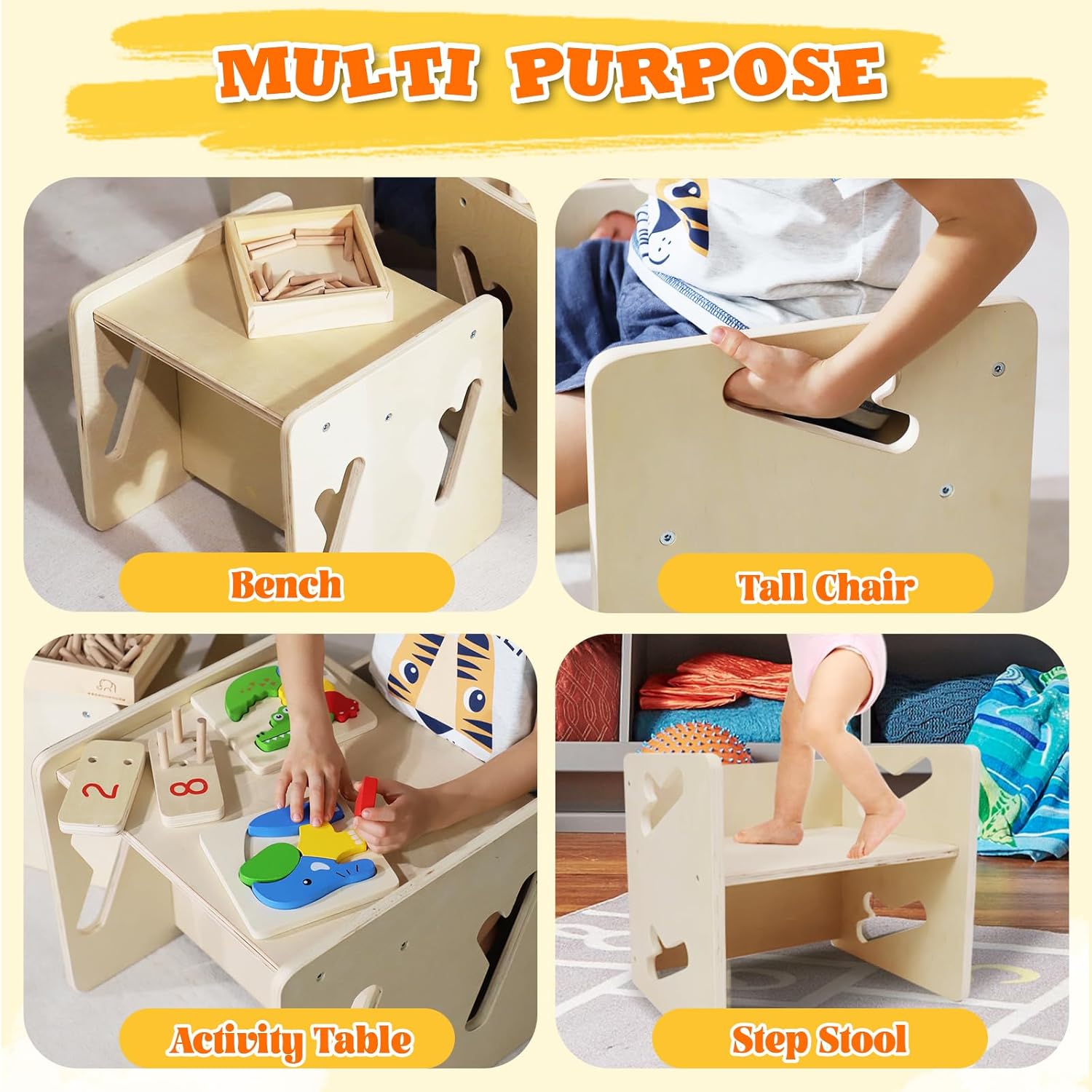 Montessori Weaning Table and Chair Solid Wooded Toddler Table and Chair Set Kids Montessori Furniture