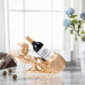Horse Wine Bottle Holder,Decorative Wine Bottle Display,17.3x8.6x5.5in,Gold | Resin Sculpture Wine Racks Figurines for Kitchen/Cellar/Bar Decor Organizer,Year of the Horse 2026 Gifts for Housewarming