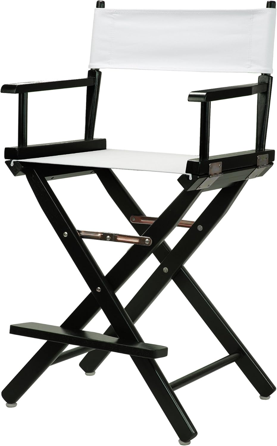 Casual Home 24" Director's Chair Black Frame-with White Canvas, Counter Height