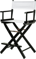 Casual Home 24" Director's Chair Black Frame-with White Canvas, Counter Height