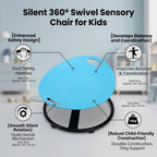 Kids Spinning Chair, Silent Rotation Rotate Seat with Safety Handle, Helps Develop Balance Ability, Practical Sensory Training Chair for Children Aged 3 to 10