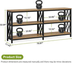 LITTLE TREE Console Table with Storage Shelves, 70.9" Industrial 3-Tier Sofa Table for Living Room, Long Foyer Table Entryway Table for Hallway, Front Door, Entrance, Natural Light Oak & Black