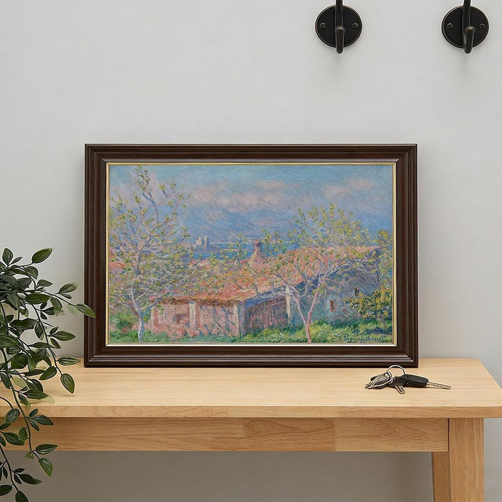 SESAG Claude Monet Art Print Gardener S House at Antibes Prints Posters Canvas Deco Paintings Vintage Wall Art For Living Room Bedroom Office Hanging Frame 8" L X 12" W