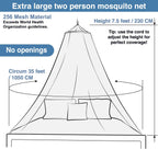 Mosquito Net for Single to King-Sized Beds – Fully-Enclosed Bed Canopy for Travel or Decoration – Free Bag, Hanging Kit & Adhesive Ceiling Hooks for Easy Setup