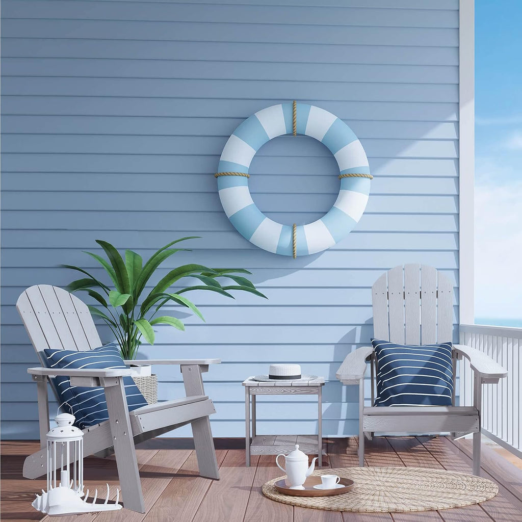 Adirondack Chair, All Weather Resistant Plastic Chairs with Cup Holder, 5 Easy Steps to Install, Outdoor Chairs for Patio, Garden, Backyard Deck, Lawn, Fire Pit - Grey